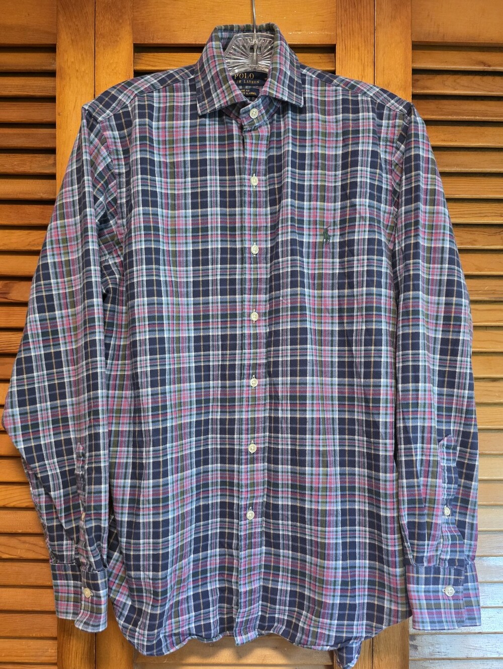 Polo Ralph Lauren Performance Flannel Shirt Classic Fit Plaid Medium EUC